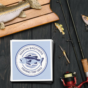 Servilleta De Papel Personalizado Fisherman Fiesta Blue Bass Fish