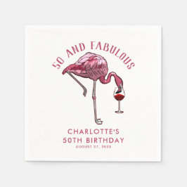 Servilleta De Papel Personalizado Flamingo 50.ª Novedad de cumpleaños