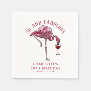 Servilleta De Papel Personalizado Flamingo 50.ª Novedad de cumpleaños 