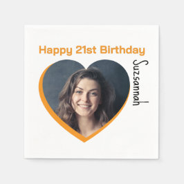 Servilleta De Papel Personalizado Foto 21ª plantilla de Fiesta Feliz C
