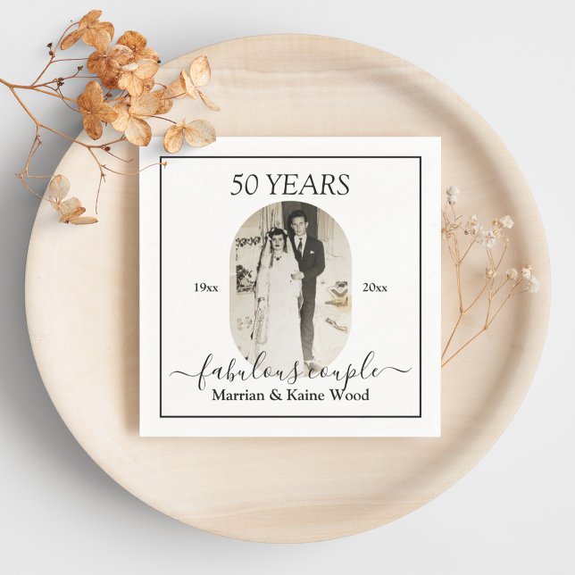 Servilleta De Papel Personalizado Foto 50 aniversario Boda Cumpleaños (Subido por el creador)