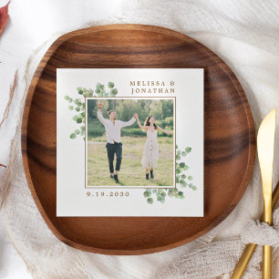 Servilleta De Papel Personalizado Foto Eucalyptus Boda de follaje botá