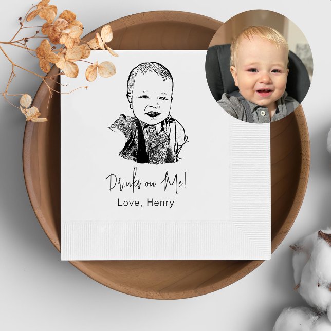 Servilleta De Papel Personalizado Foto Mano Dibujando Bebida Personali (Subido por el creador)