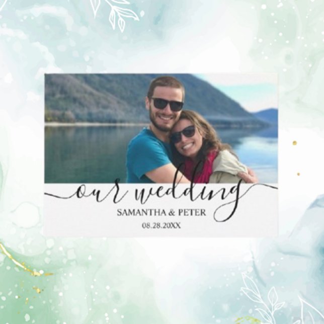 Servilleta De Papel Personalizado Foto Moderno Boda Relajado Libro de  (Celebrate your special day with custom photo modern wedding napkins)