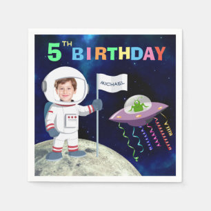 Servilleta De Papel Personalizado Foto Spaceman Cumpleaños