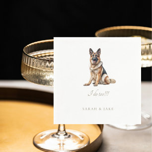 Servilleta De Papel Personalizado German Shepherd Mascota Boda