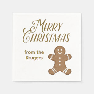 Servilleta De Papel Personalizado Gingerbread Man Cookie Merry Christm