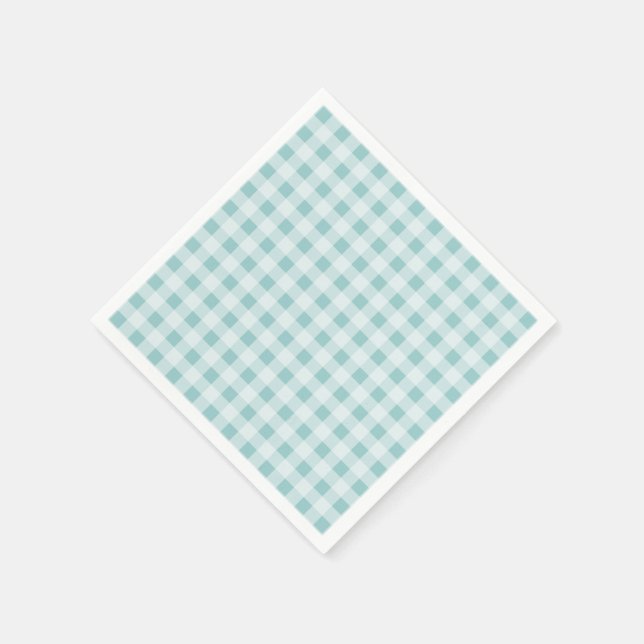 Servilleta De Papel Personalizado gingham check plaid patrones napkins (Borde)