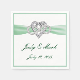Servilleta De Papel Personalizado Green Infinity Heart Paper Napkins