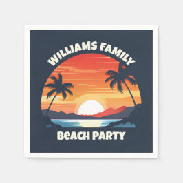 Servilleta De Papel Personalizado Guay Sunrise Palm Trees Fiesta Blue