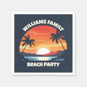 Servilleta De Papel Personalizado Guay Sunrise Palm Trees Fiesta Blue