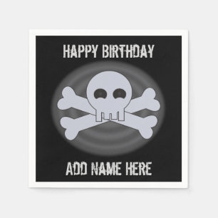 Servilleta De Papel Personalizado Happy Birthday Skull