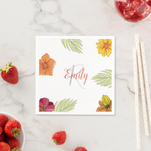 Servilleta De Papel Personalizado Hawaiian Aloha Floral