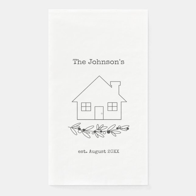 Servilleta De Papel Personalizado hogar de nueva familia (Anverso)