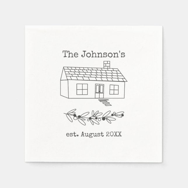 Servilleta De Papel Personalizado hogar de nueva familia (Anverso)