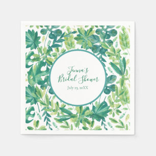 Servilleta De Papel Personalizado Hoja Tropical Monstera Verde Verde A