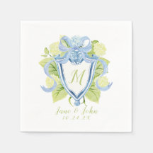 Personalizado Hydrangea Cocktail Bodas Napkins