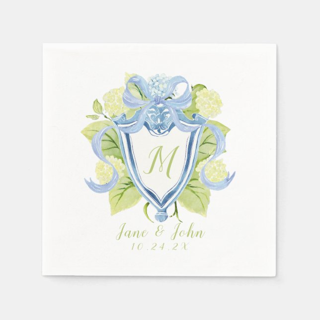 Servilleta De Papel Personalizado Hydrangea Cocktail Bodas Napkins (Anverso)