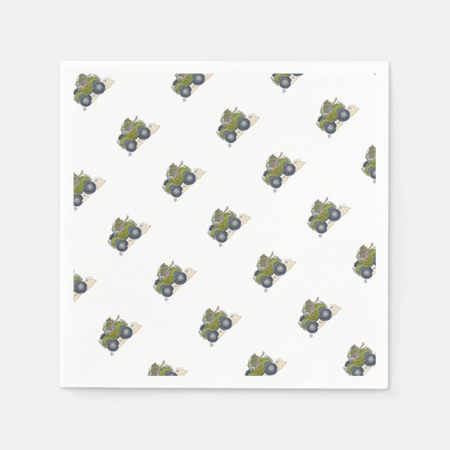 Servilleta De Papel Personalizado ilustracion de un elefante conducien (Anverso)