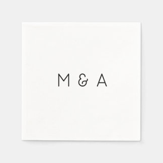 Servilleta De Papel Personalizado Iniciales Boda Napkin
