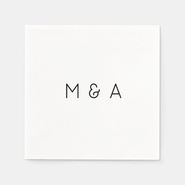 Servilleta De Papel Personalizado Iniciales Boda Napkin (Anverso)