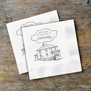 Servilleta De Papel Personalizado Inicio Dibujar Cumpleaños Caer