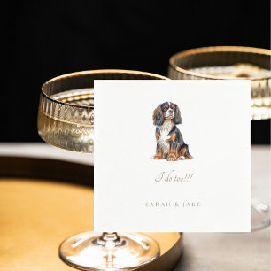 Servilleta De Papel Personalizado King Charles Spaniel Mascota Boda Na