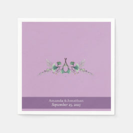 Servilleta De Papel Personalizado Lavender Greenery Boda Napkins