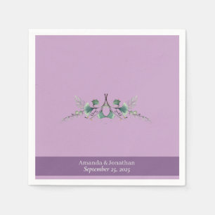 Servilleta De Papel Personalizado Lavender Greenery Boda Napkins