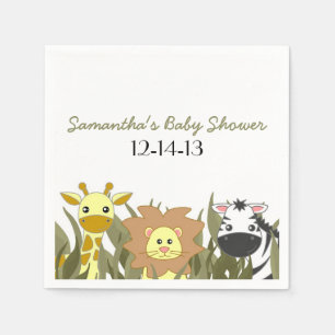 Servilleta De Papel Personalizado lindo de Baby Shower de la selva del