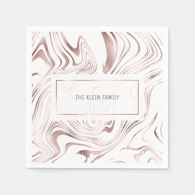 Servilleta De Papel Personalizado Marble Napkin (Anverso)