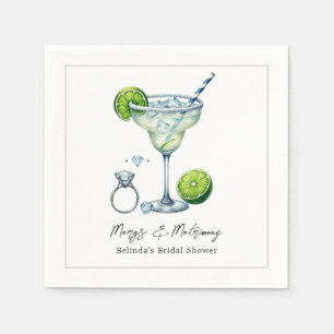 Servilleta De Papel Personalizado Margarita y Matrimonia Bridal Shower
