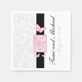 Servilleta De Papel Personalizado Mariposa Boda Napkins