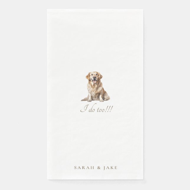 Servilleta De Papel Personalizado Mascota Boda (Anverso)