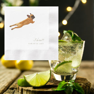Servilleta De Papel Personalizado Mascota Boda Bulldog francés
