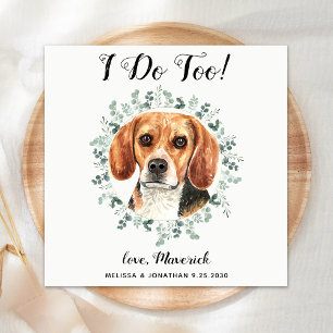 Servilleta De Papel Personalizado Mascota Boda Yo También Beagle Perro