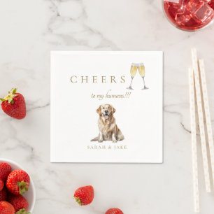 Servilleta De Papel Personalizado Mascota Champagne Toast Boda Napkins