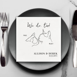 Servilleta De Papel Personalizado Mascota Cuto Nombre Boda Mascota de 