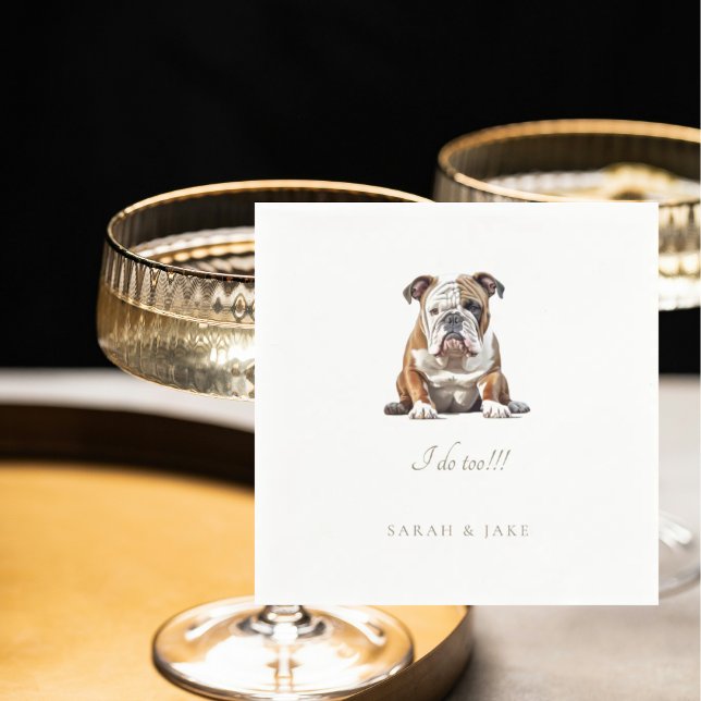 Servilleta De Papel Personalizado Mascota de Bulldog inglés Bodas Napk (Subido por el creador)