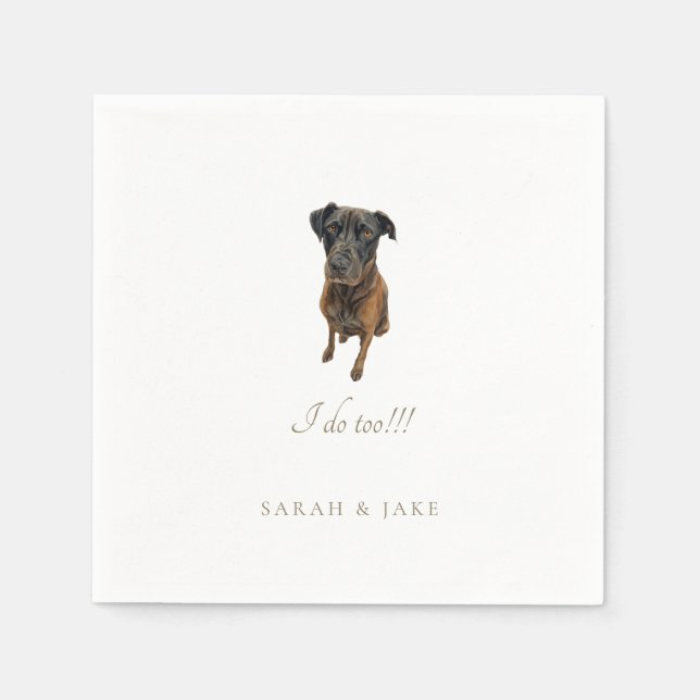 Servilleta De Papel Personalizado Mascota Doberman Boda (Anverso)