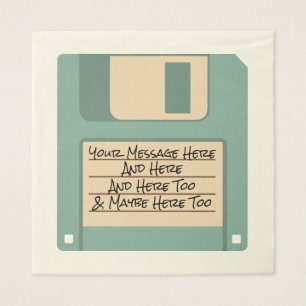 Servilleta De Papel Personalizado Mensaje Computadora Disquetes