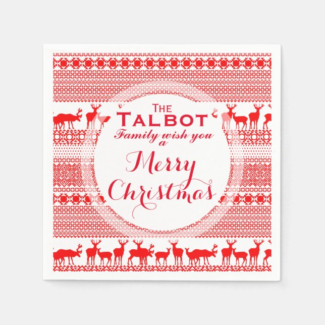 Servilleta De Papel Personalizado MERRY CHRISTMAS PALABRA DE SALUD N (Anverso)