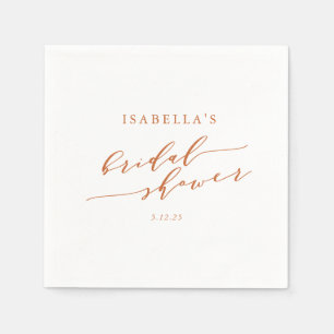 Servilleta De Papel Personalizado minimalista Rust Text Boho Bridal Sh