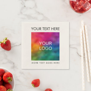 Servilleta De Papel Personalizado Modelo de texto para logotipos de em