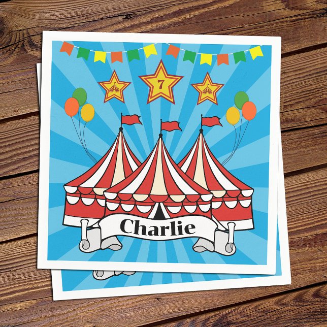 Servilleta De Papel Personalizado moderno Big Top Circus Colorful Cump (Subido por el creador)