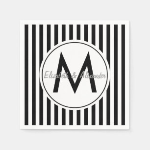 Servilleta De Papel Personalizado moderno del monograma rayado