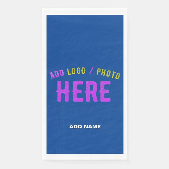 SERVILLETA DE PAPEL PERSONALIZADO MODERNO ELEGANTE COBALT VERIFICADO A (Anverso)
