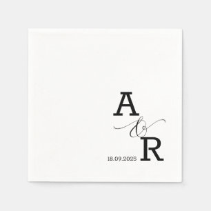 Servilleta De Papel Personalizado Moderno Monograma Ropa Boda impresa