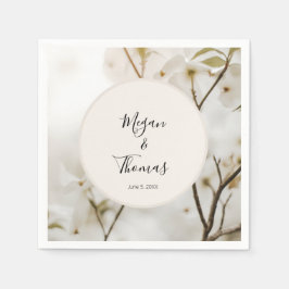 Servilleta De Papel Personalizado Moderno y suave floral elegante Boda