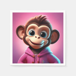 Servilleta De Papel Personalizado Monkey Standard Cocktail Napkins